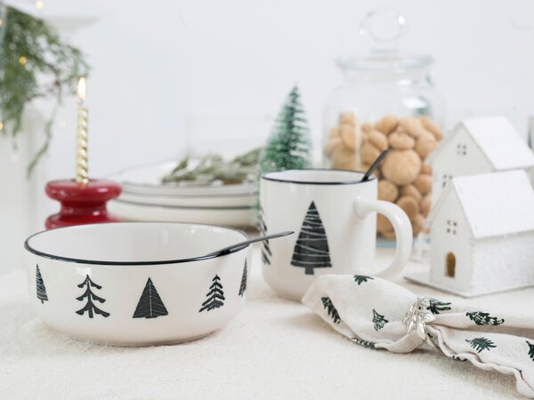 RAŇAJKOVÁ SÚPRAVA Nordic Christmas Black 12-dielne Creatable - Jedálenské sety, Online Only