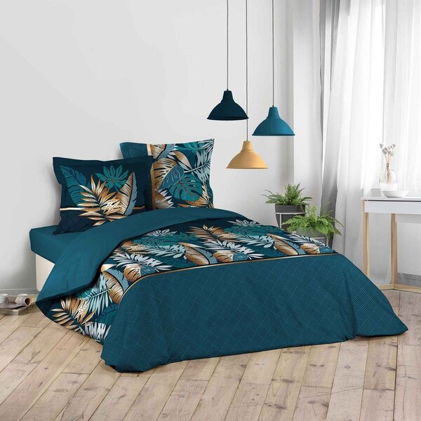 Modré bavlnené obliečky na dvojlôžko/predĺžené 240x220 cm Alianor – douceur d'intérieur