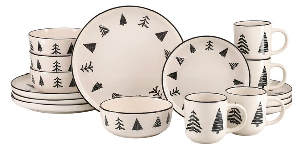 KOMBINOVANÝ SERVIS Nordic Christmas Black 16-dielne Creatable - Jedálenské sety, Online Only