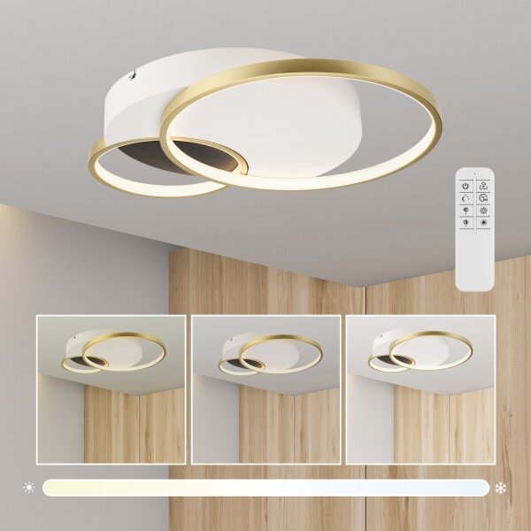 Stmievateľné stropné svietidlo BENITO LED/31W/230V 3000-6500K biela/zlatá