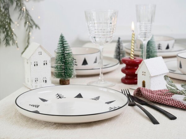 RAŇAJKOVÁ SÚPRAVA Nordic Christmas Black 12-dielne Creatable - Jedálenské sety, Online Only