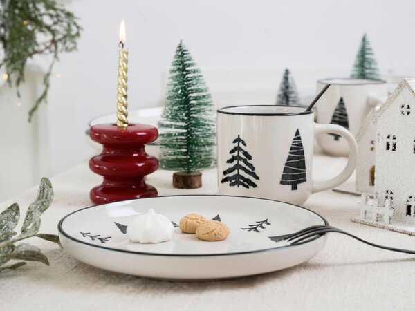 RAŇAJKOVÁ SÚPRAVA Nordic Christmas Black 12-dielne Creatable - Jedálenské sety, Online Only