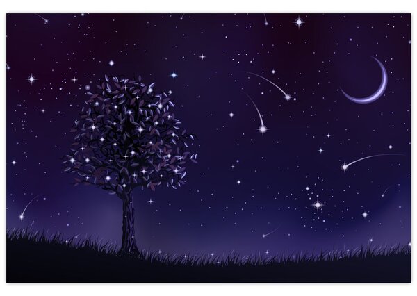 Obraz - Noc zachytená ilustrácou (90x60 cm)