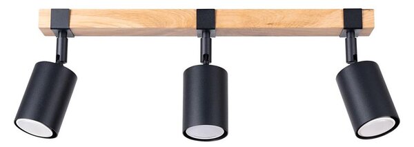 Sollux SL.1345 - Bodové svietidlo FAGER 3xGU10/10W/230V čierna