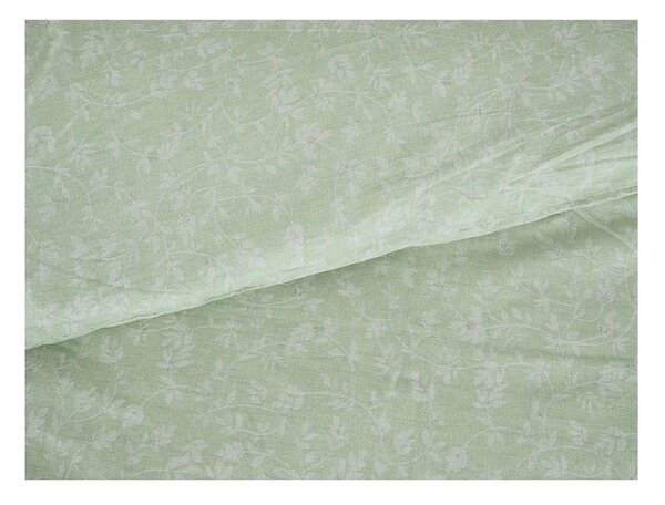 Zelené krepové obliečky na jednolôžko 140x200 cm Green Flowers – B.E.S