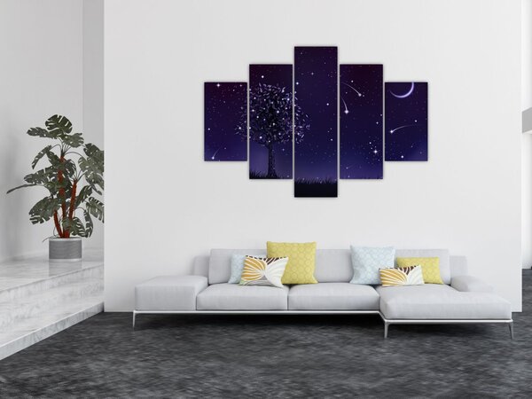 Obraz - Noc zachytená ilustrácou (150x105 cm)