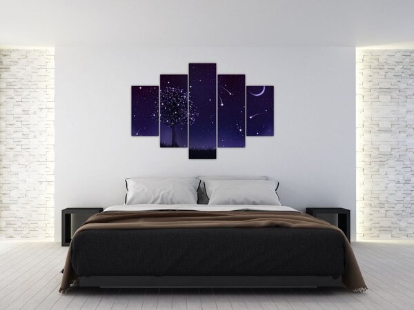 Obraz - Noc zachytená ilustrácou (150x105 cm)