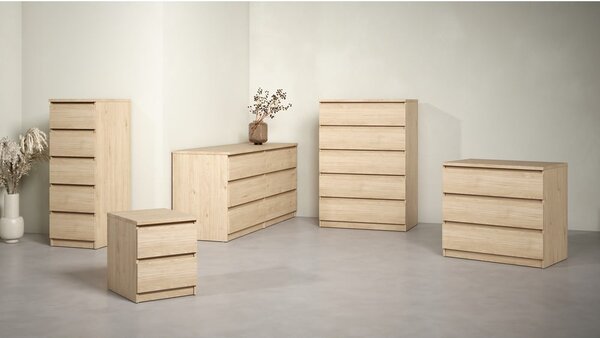 Komoda v dekore duba v prírodnej farbe 40x111x50 cm Naia – Tvilum