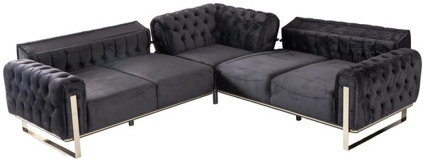 ROHOVÁ SEDAČKA, textil, čierna Livetastic - Sedačky, Online Only