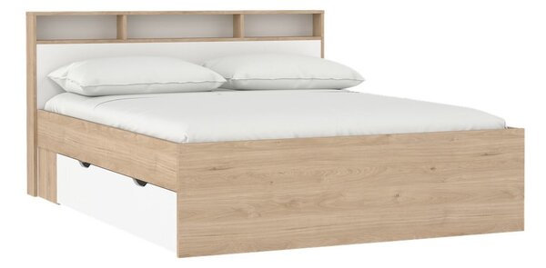 Dvojlôžková posteľ v dekore duba s úložným priestorom bez roštu 160x200 cm v prírodnej farbe Ikast – Tvilum
