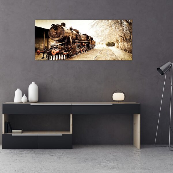 Obraz - Historická lokomotíva (120x50 cm)