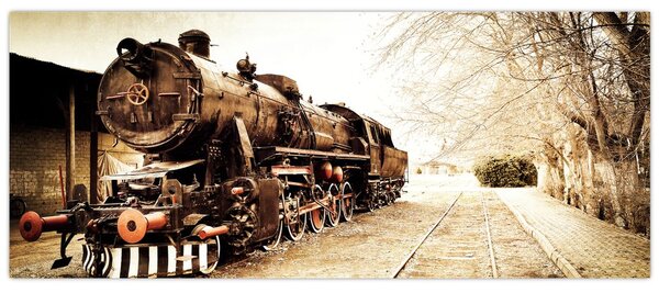 Obraz - Historická lokomotíva (120x50 cm)