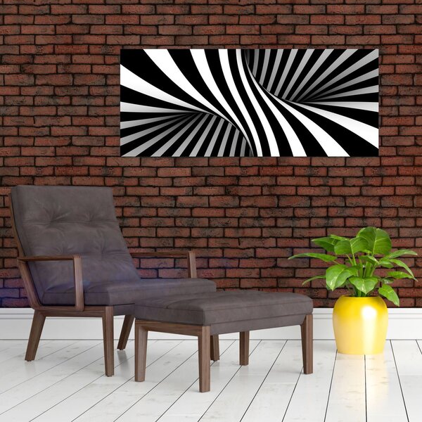 Abstraktní obraz so zebrymi pruhmi (120x50 cm)