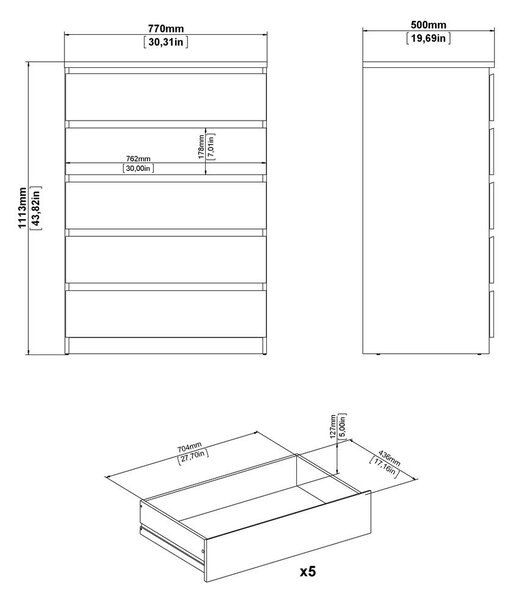 Komoda v dekore duba v prírodnej farbe 77x111x50 cm Naia – Tvilum