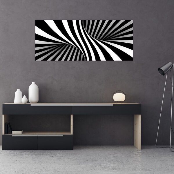 Abstraktní obraz so zebrymi pruhmi (120x50 cm)