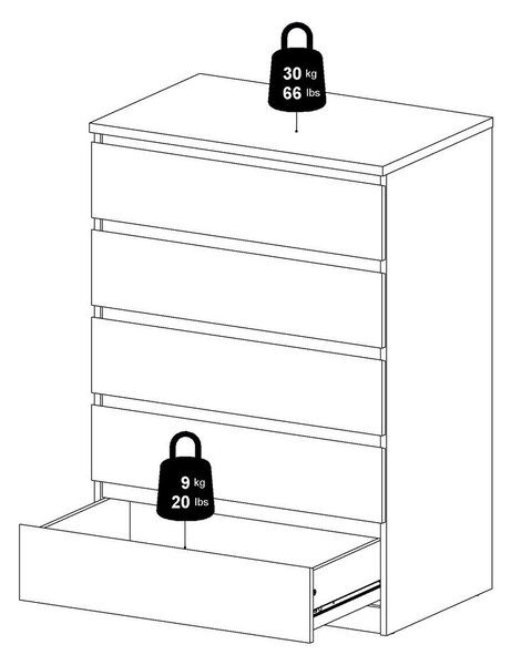 Komoda v dekore duba v prírodnej farbe 77x111x50 cm Naia – Tvilum