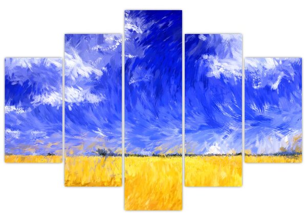 Obraz - Olejomaľba, Zlaté pole (150x105 cm)