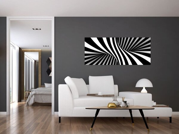 Abstraktní obraz so zebrymi pruhmi (120x50 cm)