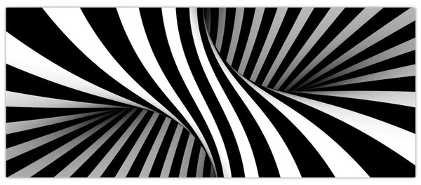Abstraktní obraz so zebrymi pruhmi (120x50 cm)