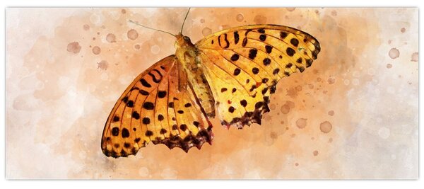Obraz - Oranžový motýľ, aquarel (120x50 cm)