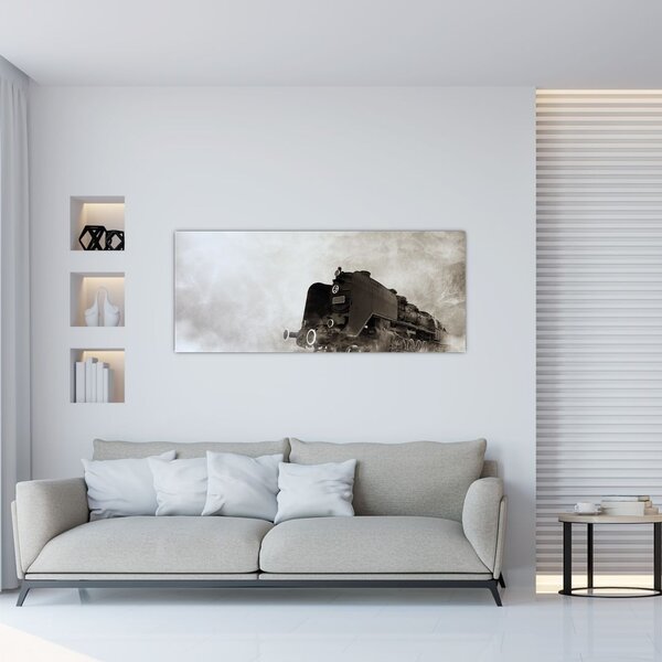 Obraz - Vlak v hmle (120x50 cm)