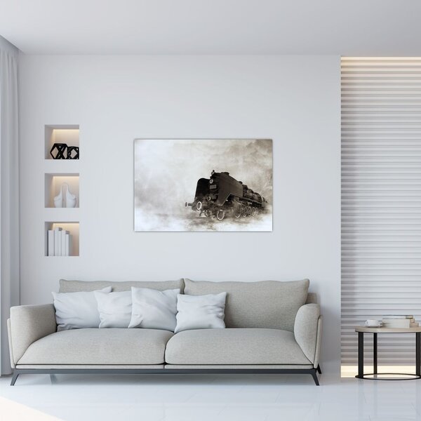 Obraz - Vlak v hmle (90x60 cm)