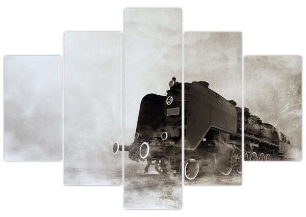 Obraz - Vlak v hmle (150x105 cm)