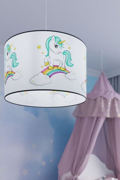Sollux SL.1413 - Detský luster na lanku UNICORN 1xE27/15W/230V pr. 40 cm