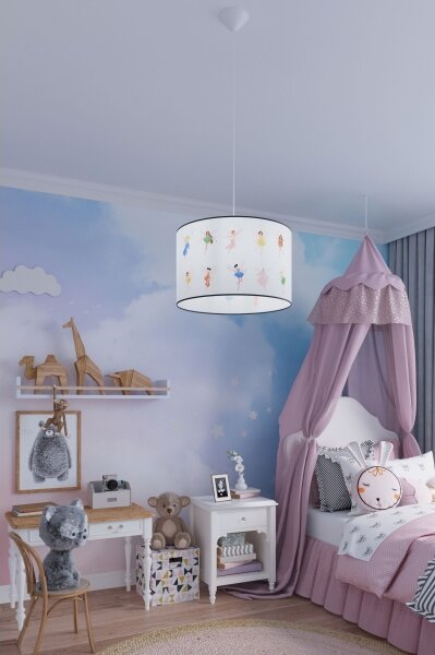 Sollux SL.1417 - Detský luster na lanku FAIRY 1xE27/15W/230V pr. 40 cm
