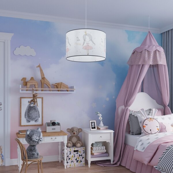 Sollux SL.1414 - Detský luster na lanku PRINCESS 1xE27/15W/230V pr. 30 cm
