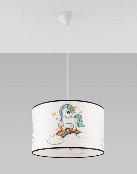Sollux SL.1413 - Detský luster na lanku UNICORN 1xE27/15W/230V pr. 40 cm