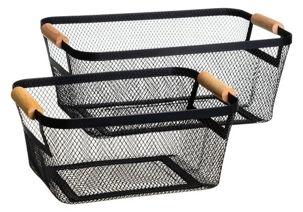 Drôtené kovové košíky v súprave 2 ks 33x21x14 cm – Casa Selección