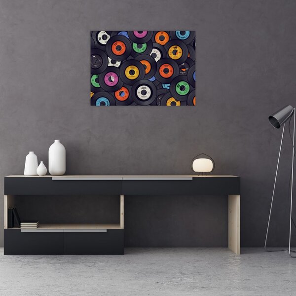 Obraz - Hudobné gramofónové platne (70x50 cm)