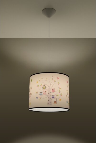 Sollux SL.1423 - Detský luster na lanku OWLS 1xE27/15W/230V pr. 40 cm
