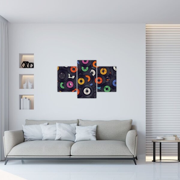 Obraz - Hudobné gramofónové platne (90x60 cm)