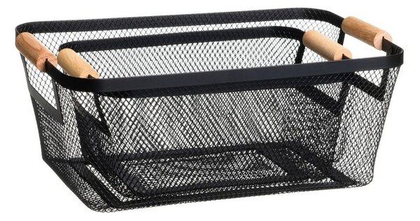 Drôtené kovové košíky v súprave 2 ks 33x21x14 cm – Casa Selección
