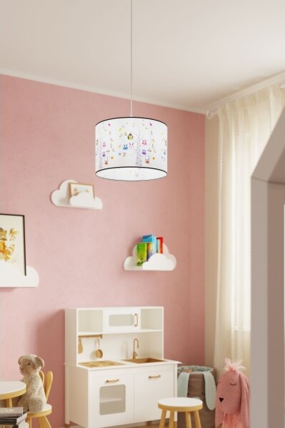 Sollux SL.1423 - Detský luster na lanku OWLS 1xE27/15W/230V pr. 40 cm