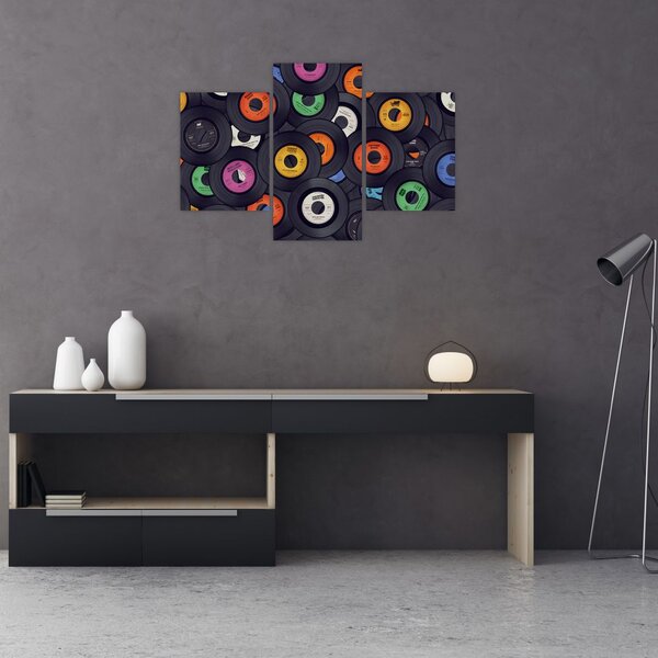 Obraz - Hudobné gramofónové platne (90x60 cm)