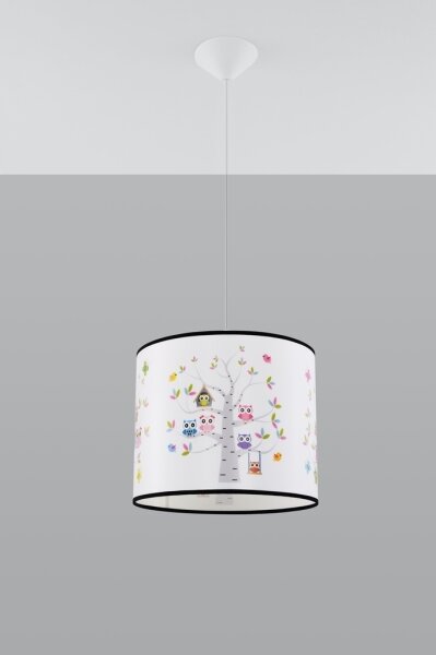 Sollux SL.1423 - Detský luster na lanku OWLS 1xE27/15W/230V pr. 40 cm