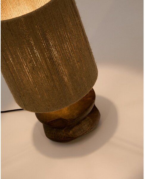 Stolová lampa v tmavoprírodnej farbe z masívu akácie (výška 43 cm) Kor – Kave Home