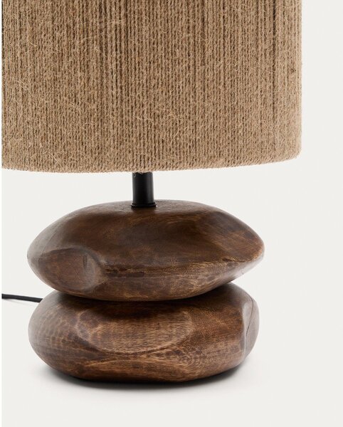 Stolová lampa v tmavoprírodnej farbe z masívu akácie (výška 43 cm) Kor – Kave Home