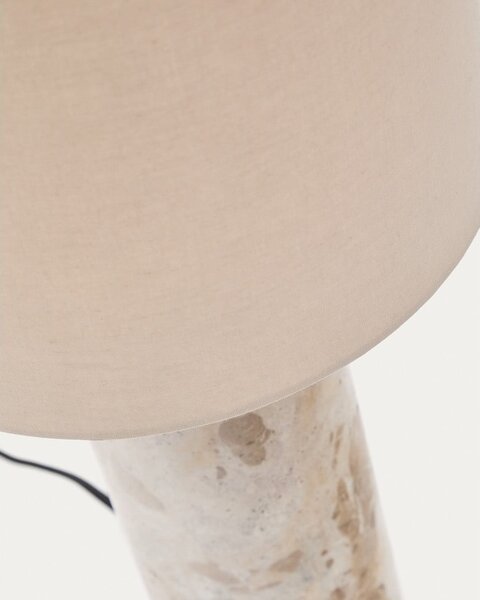 Béžová mramorová stolová lampa s textilným tienidlom (výška 54 cm) Raze – Kave Home