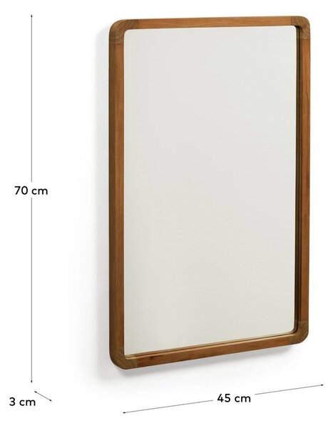 Nástenné zrkadlo s dreveným rámom 45x70 cm Shamel – Kave Home