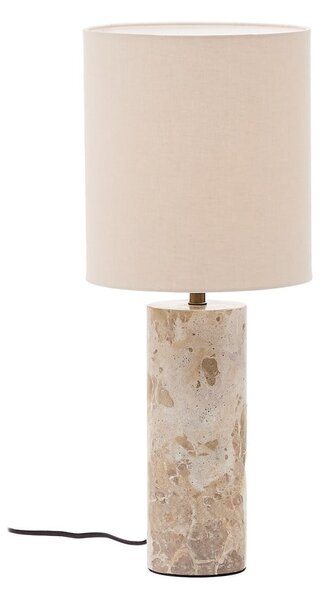 Béžová mramorová stolová lampa s textilným tienidlom (výška 54 cm) Raze – Kave Home