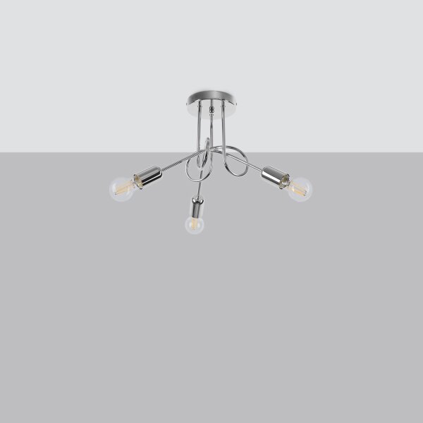 Sollux SL.1440 - Prisadený luster LOOP 3xE27/15W/230V chróm