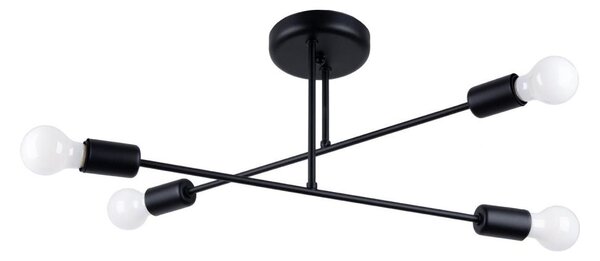 Sollux SL.1451 - Luster na tyči NORAH 4xE27/15W/230V čierna