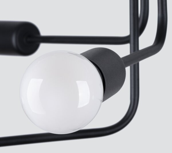 Sollux SL.1452 - Luster na tyči NORAH 6xE27/15W/230V čierna