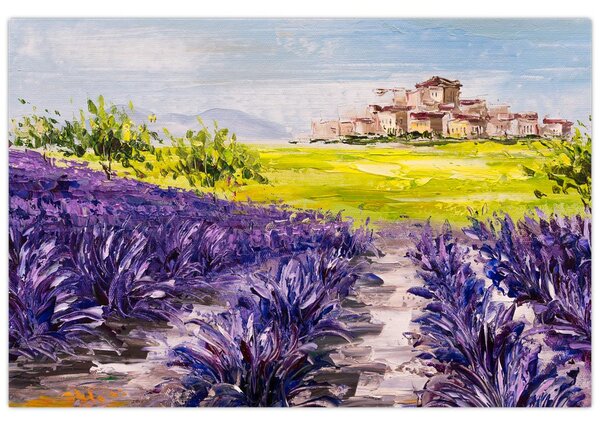 Obraz - Provance, Francúzsko, olejomaľba (90x60 cm)