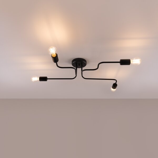 Sollux SL.1446 - Prisadený luster VECTOR 4xE27/15W/230V čierna