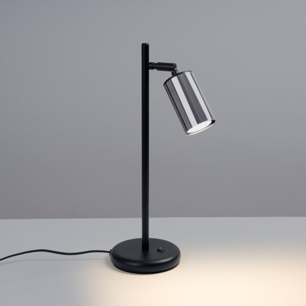 Sollux SL.1373 - Stolná lampa WINX 1xGU10/10W/230V čierna/chróm